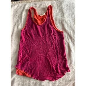 Solow Athletic Tank Top Pink & Orange - Made in USA Activewear Yoga/Pilates Wear